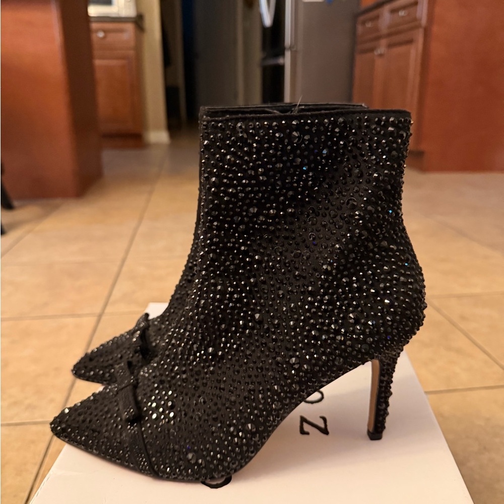 Elegant Black Studded Ankle Boots